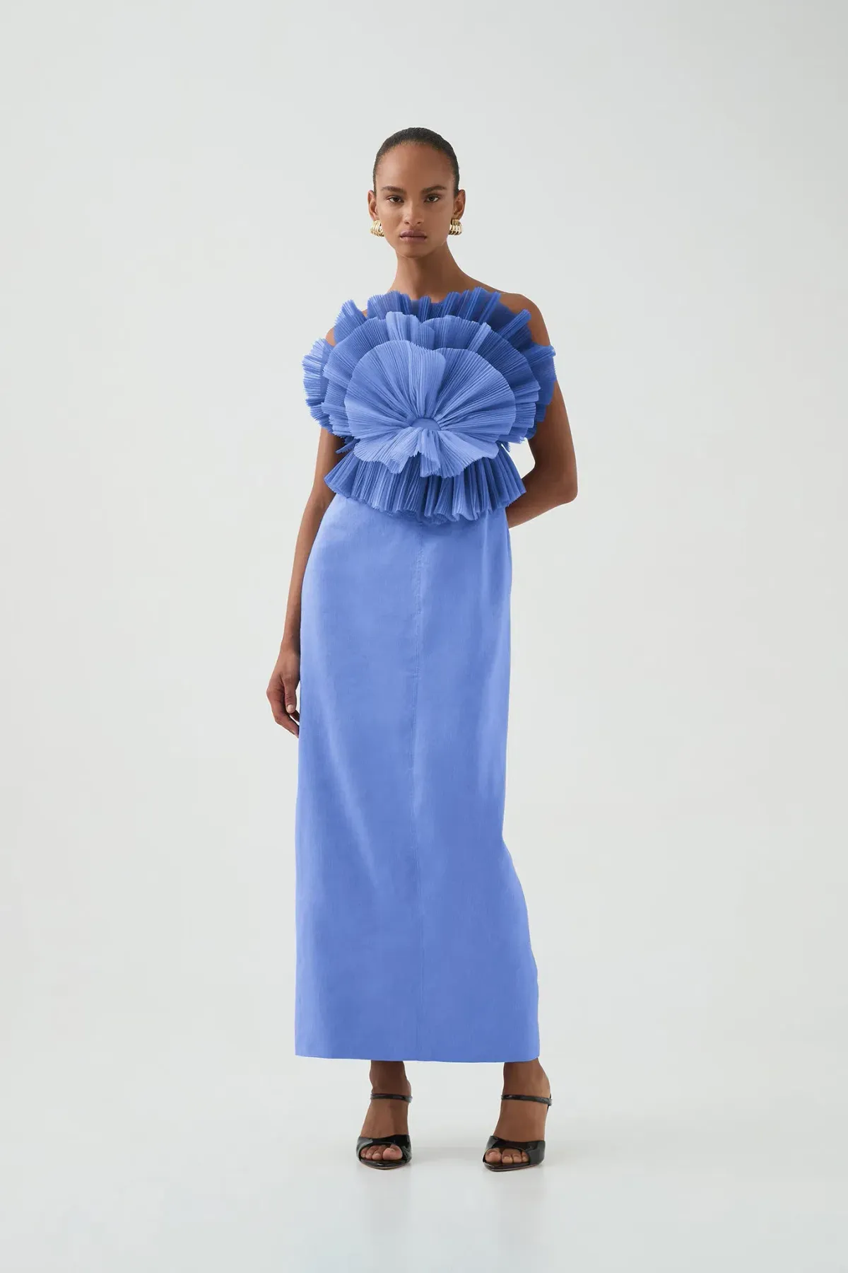 Aje Kira Blue Midi Dress Ocean Wave Size XS / AU 6  for rent on The Volte - main image