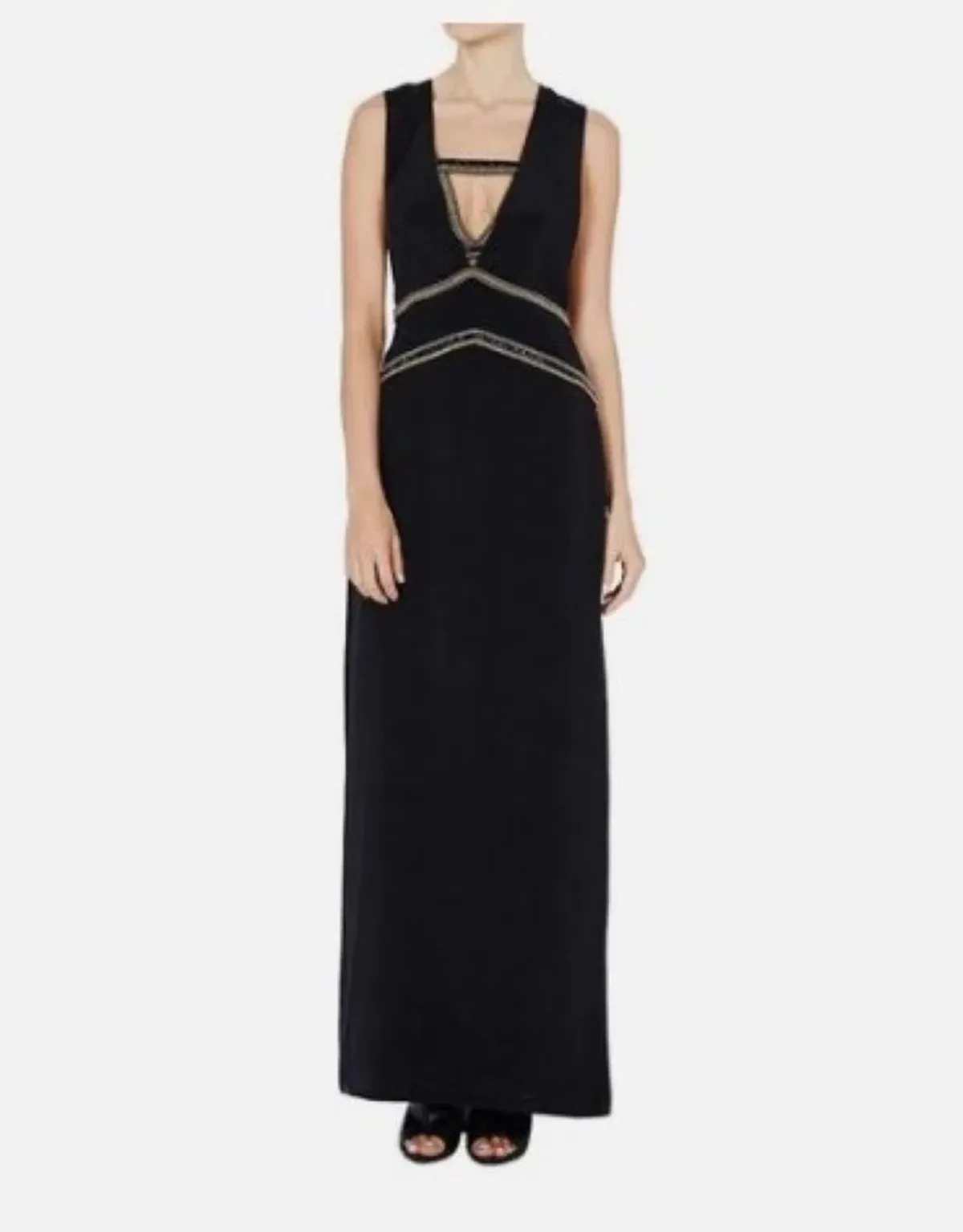Sass & Bide Dimanche Black Maxi Dress With Matching Bralette Size AU 14 for rent on The Volte - main image