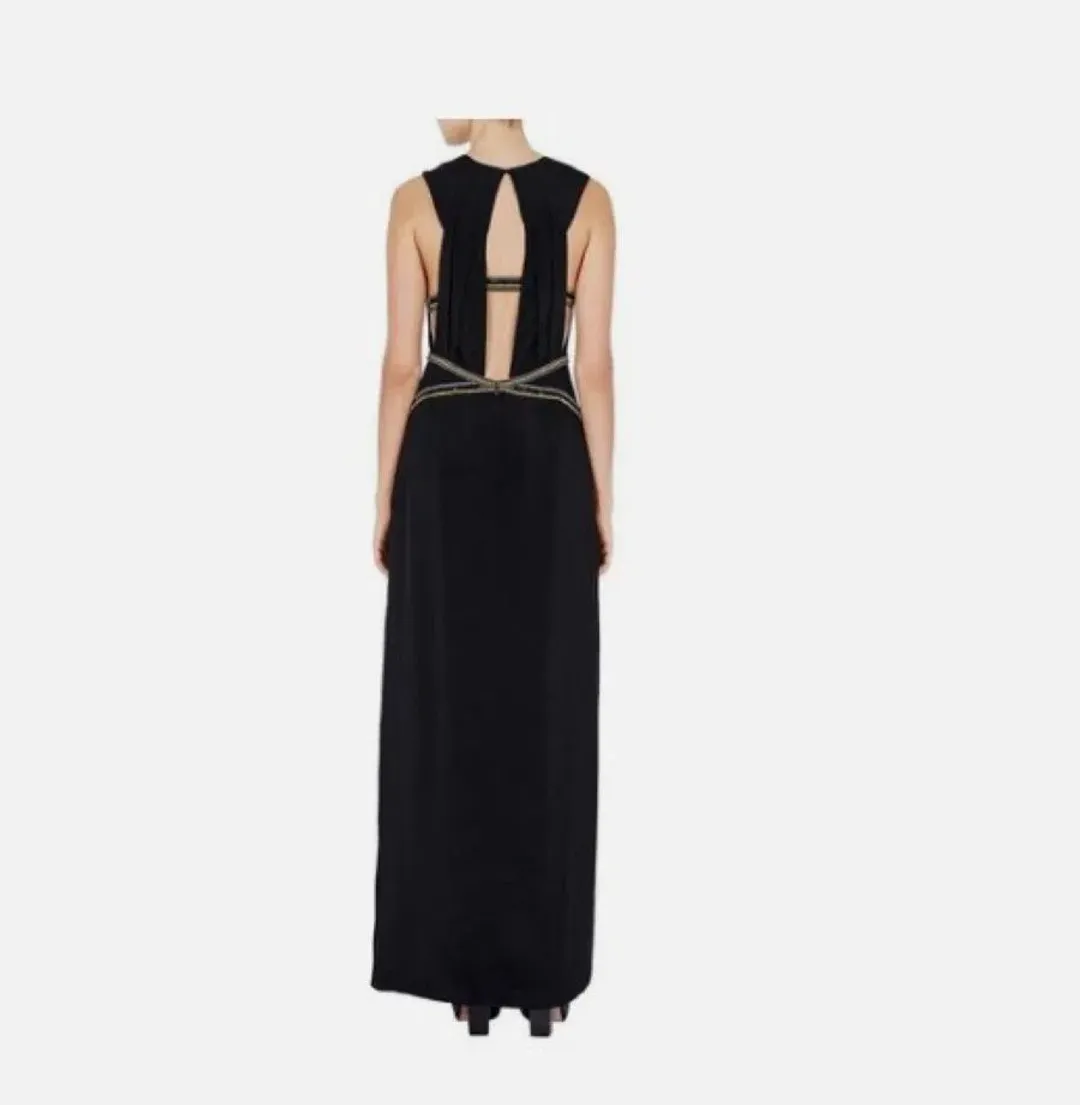 Sass & Bide Dimanche Black Maxi Dress With Matching Bralette Size AU 14 for rent on The Volte - main image