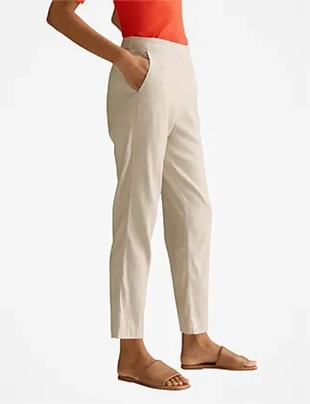Yarn Dyed Stretch Linen Blend Pull On Pant for rent on The Volte - main image