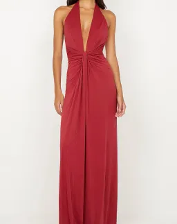 Bec & Bridge Susie Plunge Maxi Dress in Cherry Red Size 8 for rent on The Volte - image 1