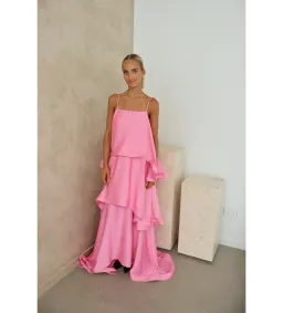 Elliat Tilly Tiered Maxi Dress in Pink Size XS/AU 6 for rent on The Volte - image 4