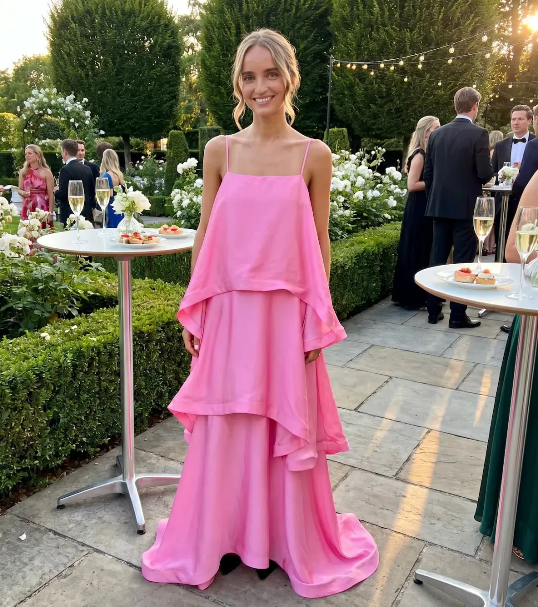 Elliat Tilly Tiered Maxi Dress in Pink Size XS/AU 6 for rent on The Volte - main image