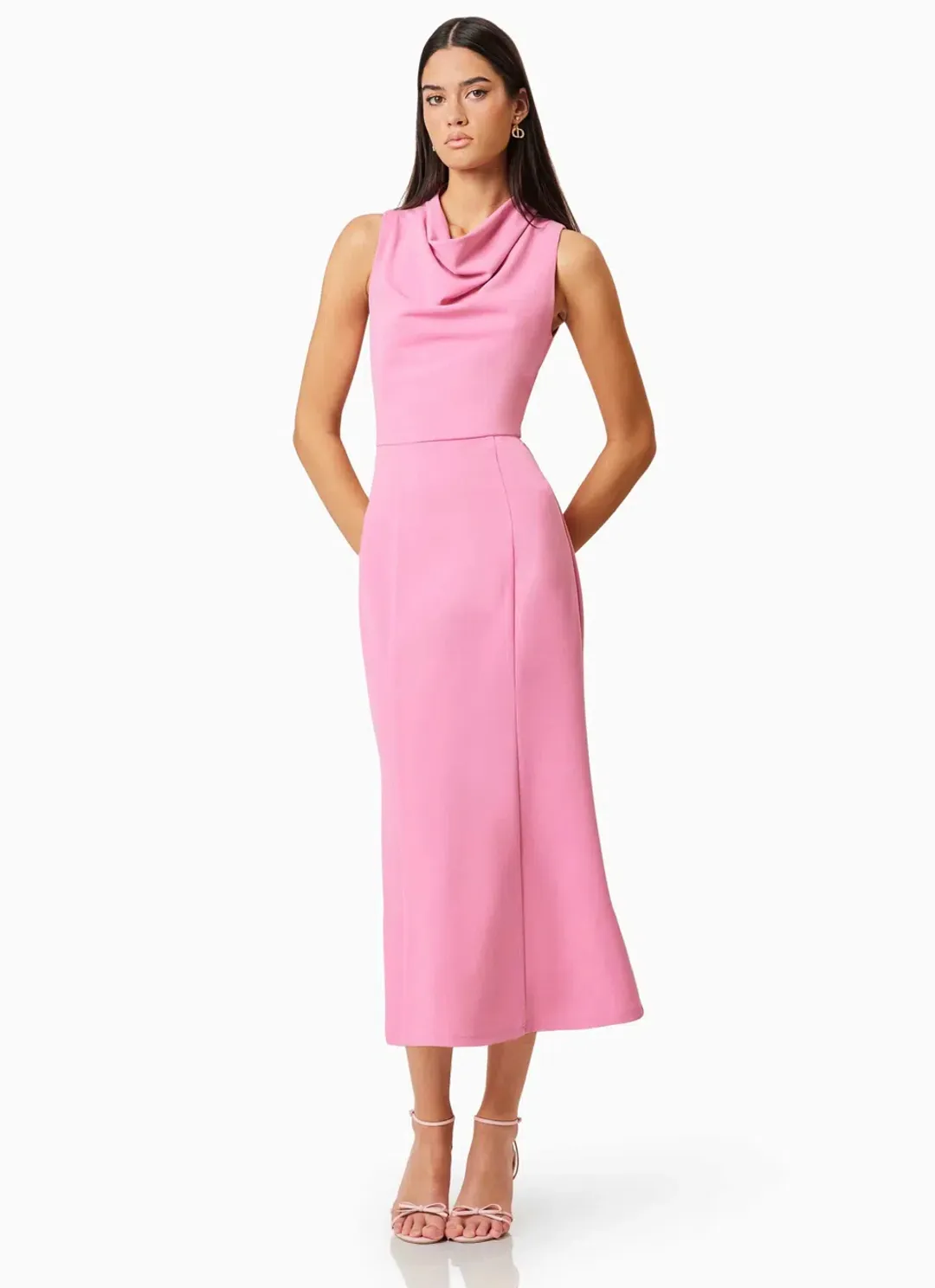 Elliat Jamie Midi Dress in Pink Size 6 for rent on The Volte - main image