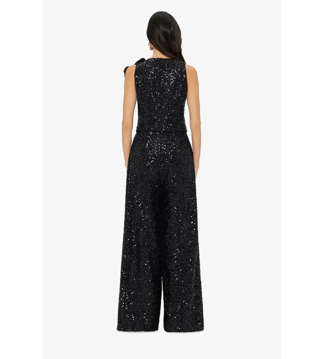 Leo Lin Anna-May Onyx Sequin Pants & Vest Set Onyx Size 10 for rent on The Volte - main image