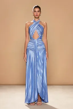 Ariana Plissé Maxi Dress Print Size 8 for rent on The Volte - image 1