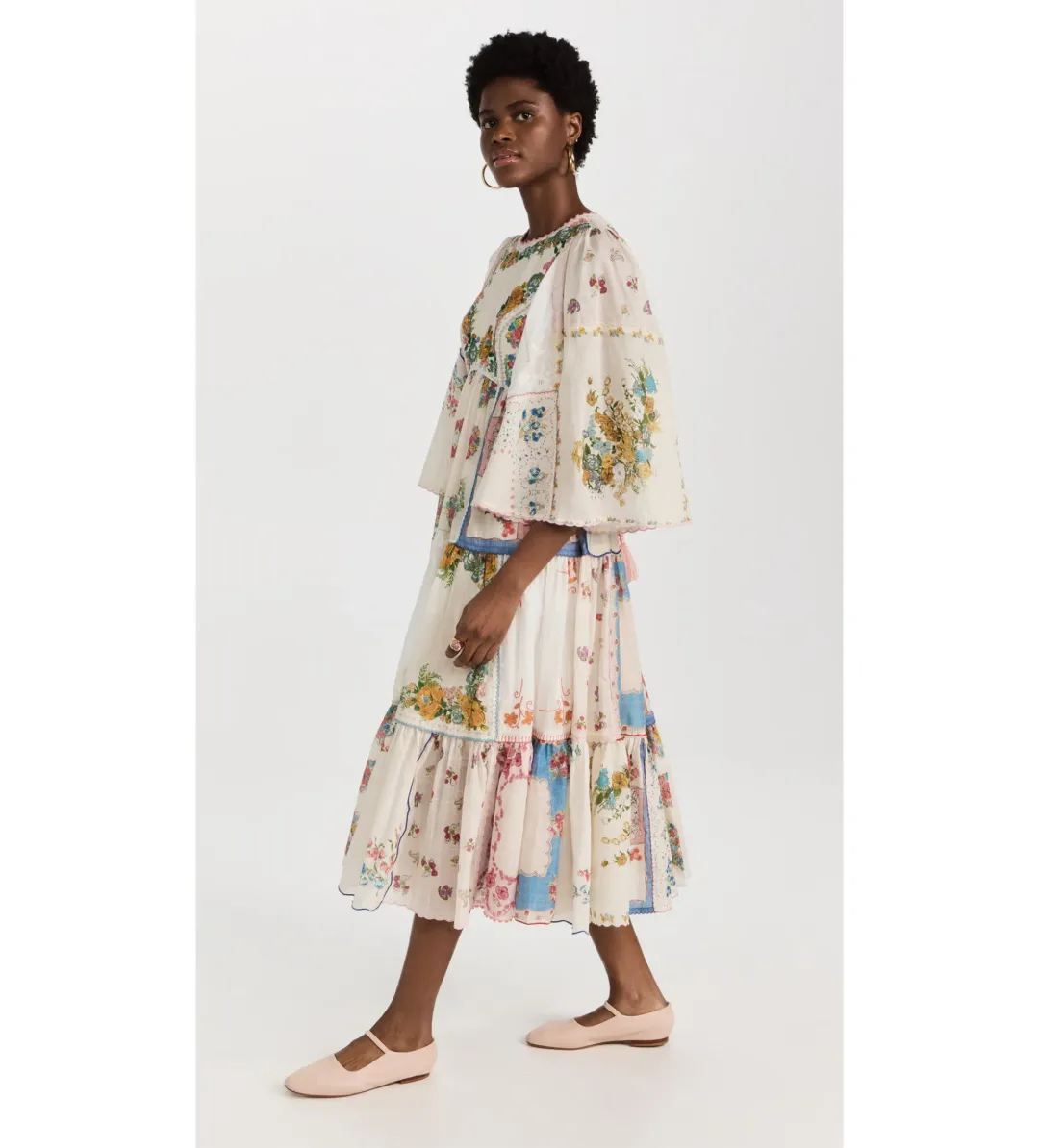Zimmermann Clover Patched Midi Dress Multi Floral Size 1 AU 10 for rent on The Volte - main image