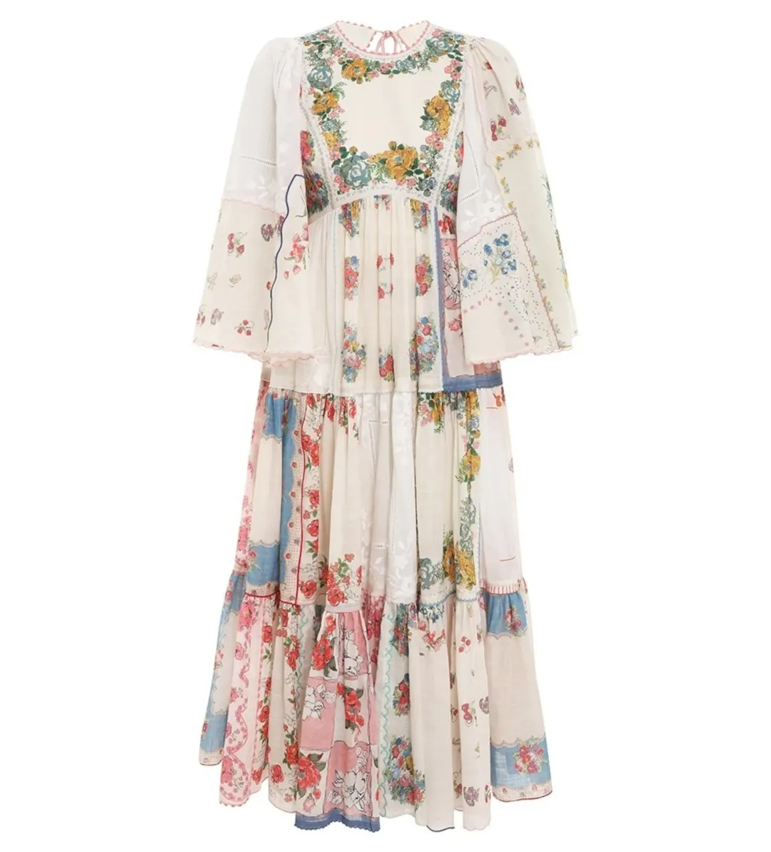 Zimmermann Clover Patched Midi Dress Multi Floral Size 1 AU 10 for rent on The Volte - main image