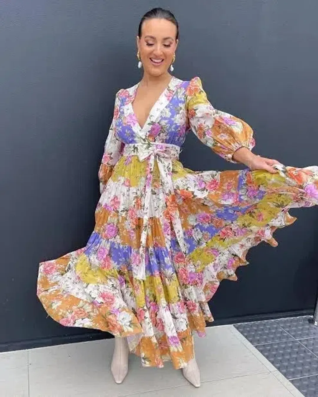 Zimmermann Pattie Wrap Midi Dress Size 3 / AU 14 for rent on The Volte - main image