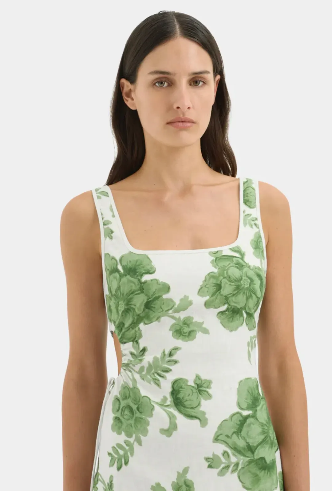 Sir The Label Gardella Cut Out Mini Dress Green Print Size 1 / AU 8 for rent on The Volte - main image