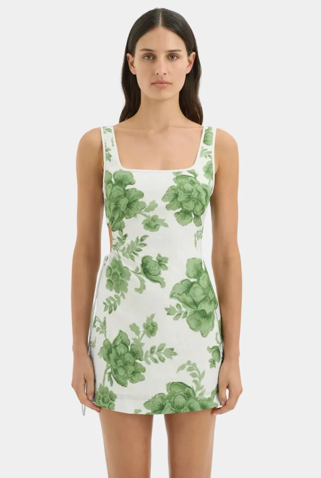 Sir The Label Gardella Cut Out Mini Dress Green Print Size 1 / AU 8 for rent on The Volte - main image