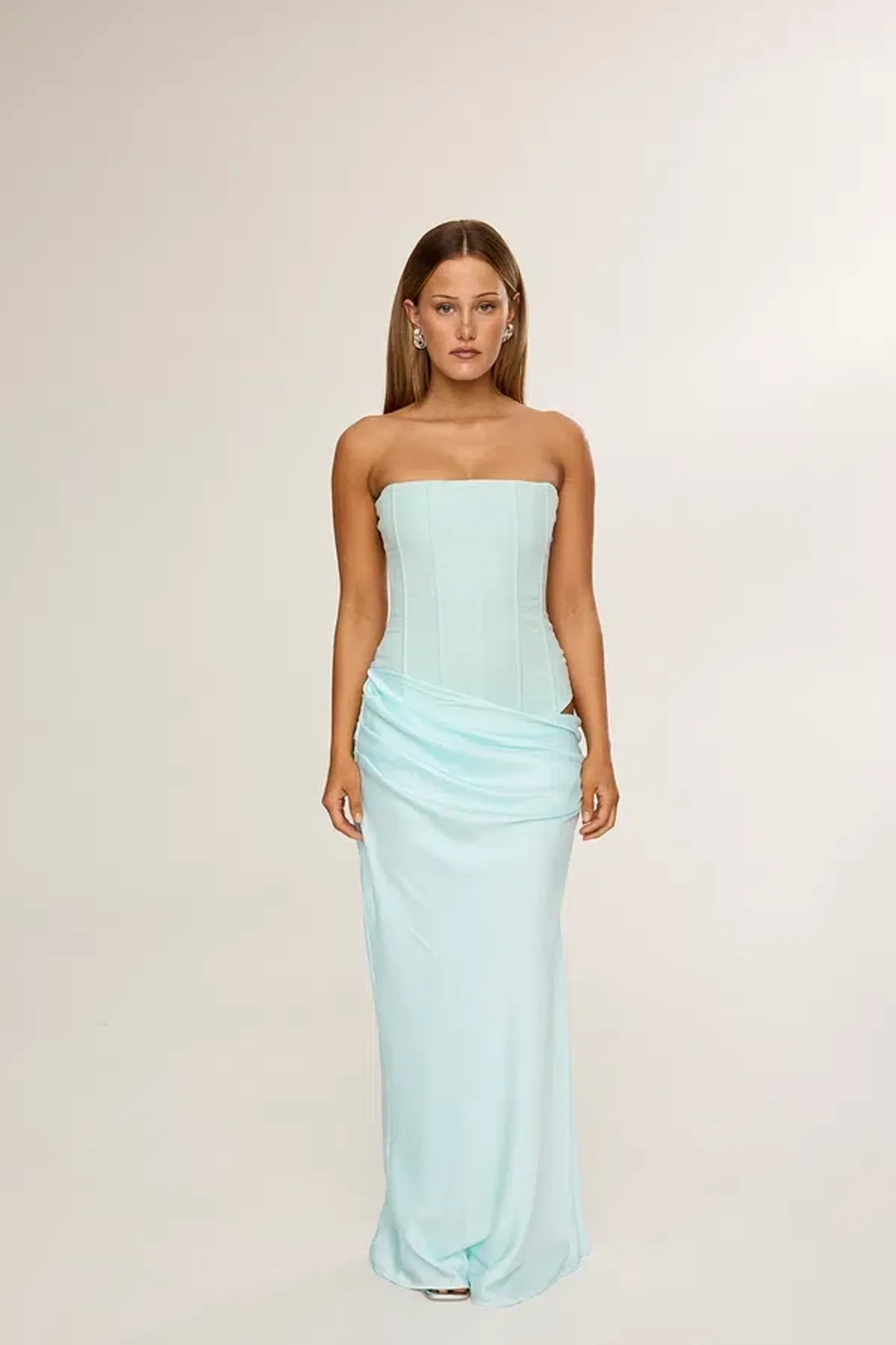 HNTR The Label Huxley Maxi Gown Aqua Size S / AU 8 for rent on The Volte - main image