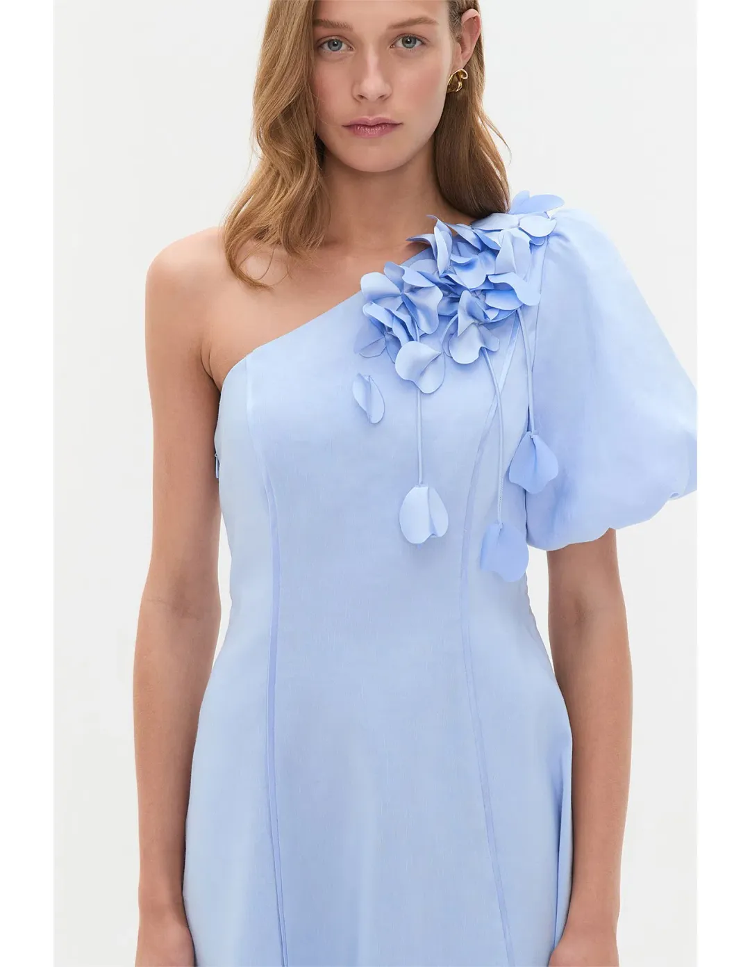 Aje Camille Midi Dress in Pale Blue Size AU 10 for rent on The Volte - main image
