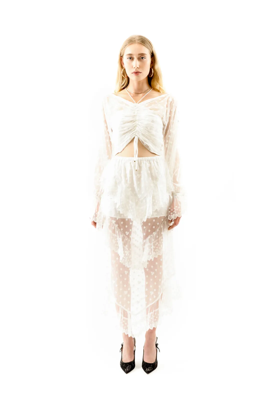 ALICE By Alice McCall Petra Crop Top White Size AU 12 for rent on The Volte - main image