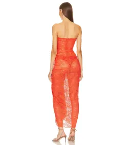 Natalie Rolt Naomi Midi Dress in Tangerine Size 2 AU 6 for rent on The Volte - image 2