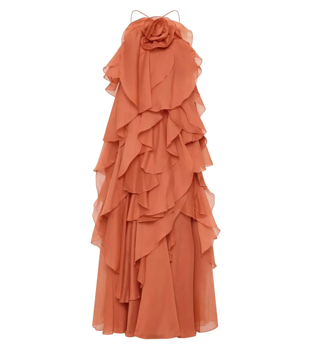 Aje Pandorea Layered Maxi Dress in Coral Clay - Size 16 for rent on The Volte - main image