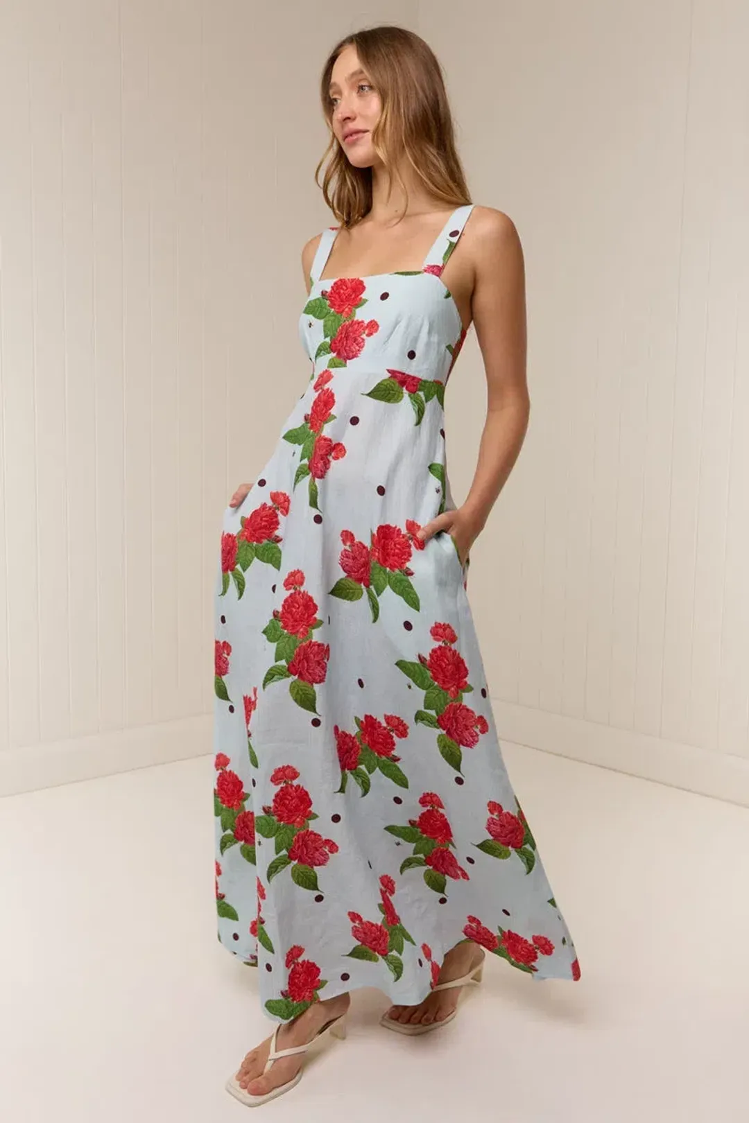 Palm Noosa Belle Maxi Dress Sky Garden Blue Size 8 for rent on The Volte - main image