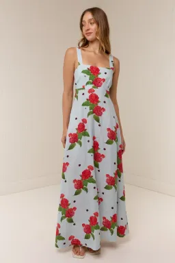 Palm Noosa Belle Maxi Dress Sky Garden Blue Size 8 for rent on The Volte - image 1