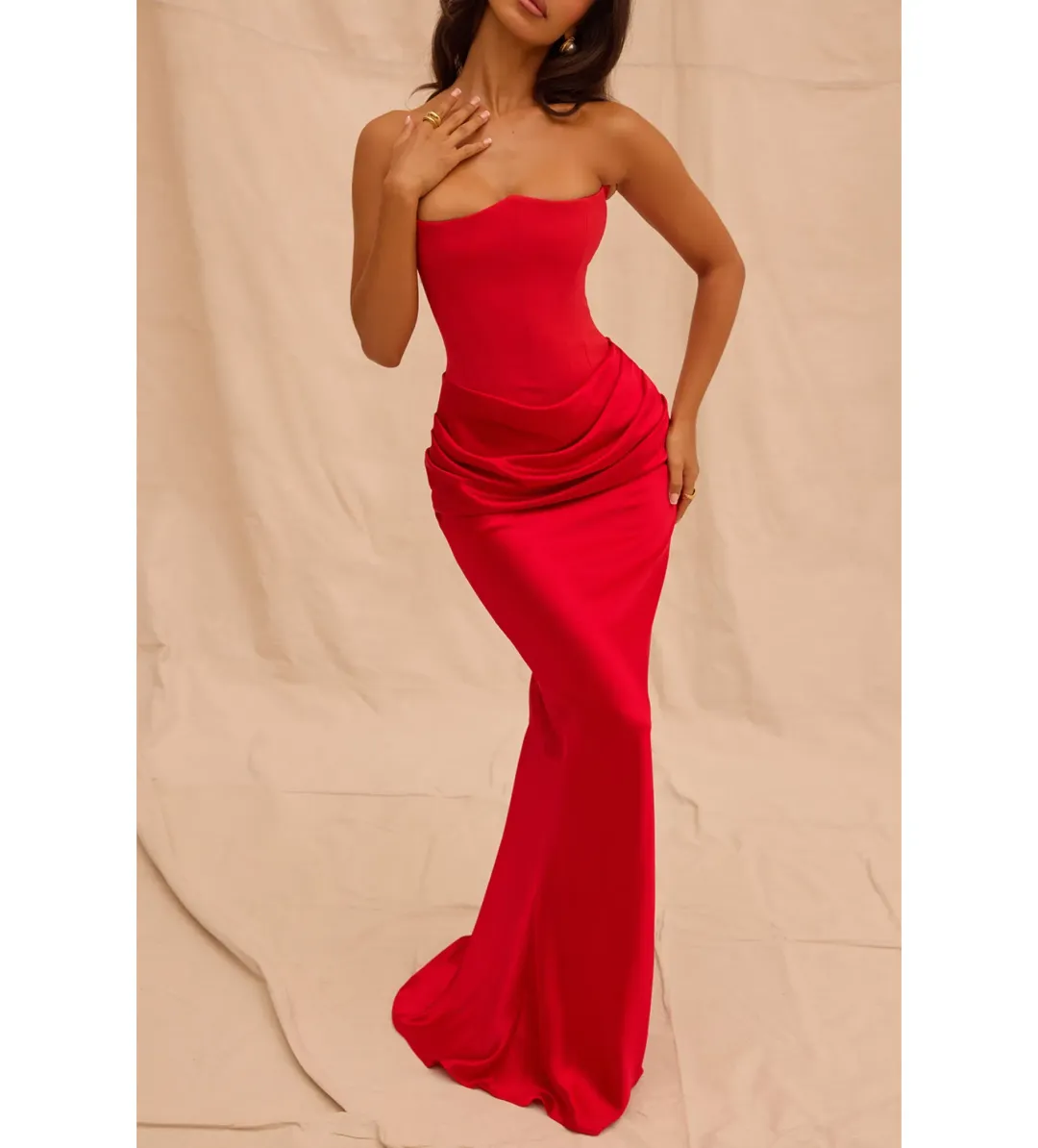 House of CB Persephone Maxi Dress Red Size M/AU 10 for rent on The Volte - main image