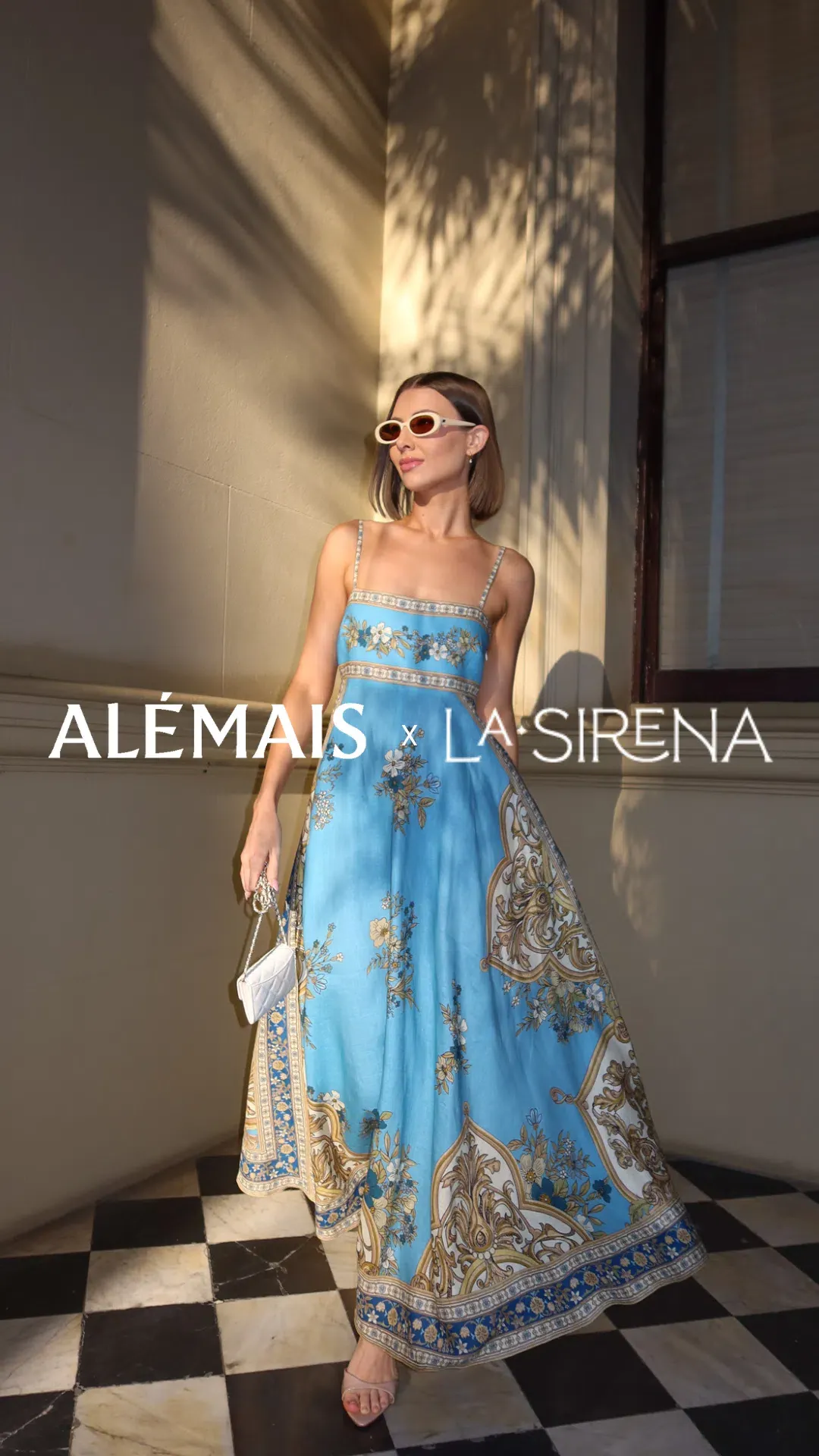 Alemais Cassie Sundress Blue Print Size AU 14 for rent on The Volte - main image