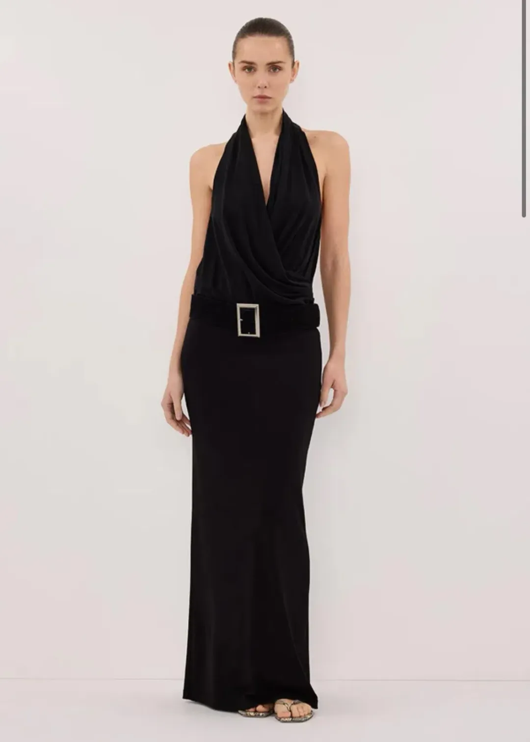 Dissh Felicity Black Sleeveless Halter  Midi Dress  Size M/ AU 10 for rent on The Volte - main image