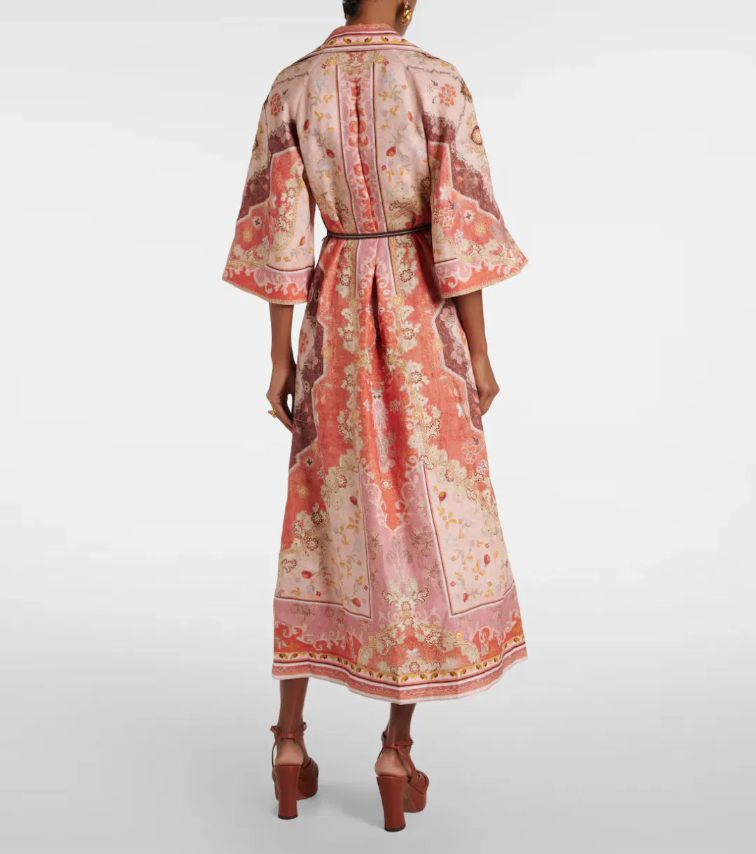 Zimmermann Wylie Tunic Midi Dress in Rust Multi Size 2 / AU 12 for rent on The Volte - main image