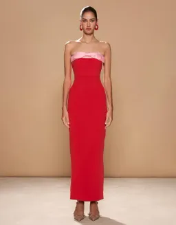 Sonya Moda Ivrea Ribbon Maxi Dress Lola Red Size S/AU 8 for rent on The Volte - image 1