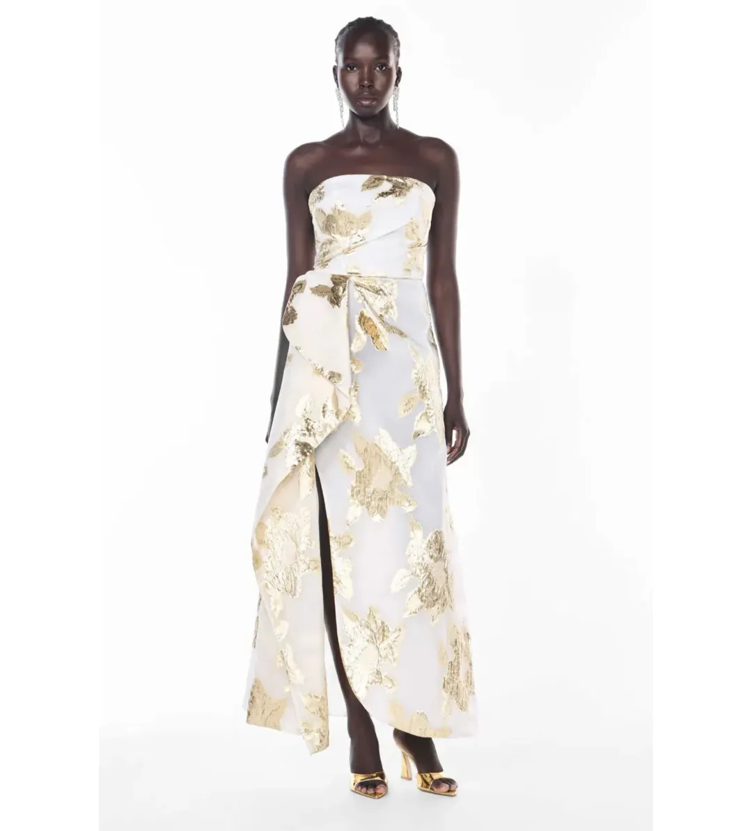 Manning Cartell Paved With Gold Gown White/Ivory Size 10 for rent on The Volte - main image