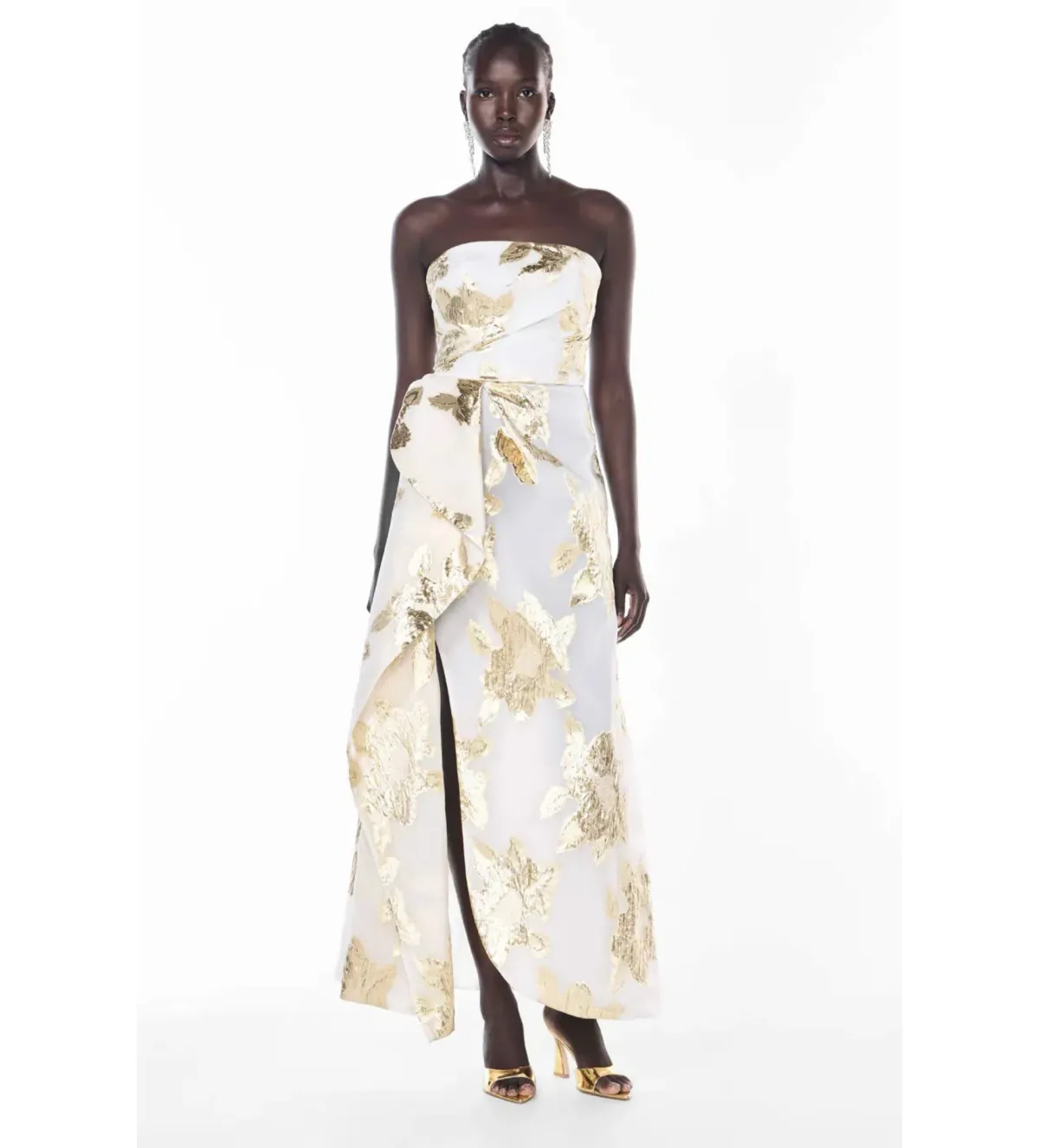 Manning Cartell Paved With Gold Gown White/Ivory Size 10 for rent on The Volte - main image