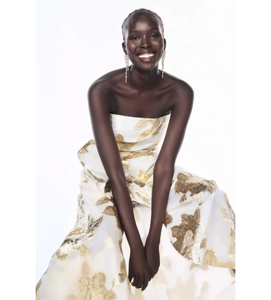Manning Cartell Paved With Gold Gown White/Ivory Size 10 for rent on The Volte - main image