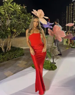 House Of CB Persephone Strapless Corset Maxi Dress Scarlet Red Size M/AU 10 for rent on The Volte - image 1