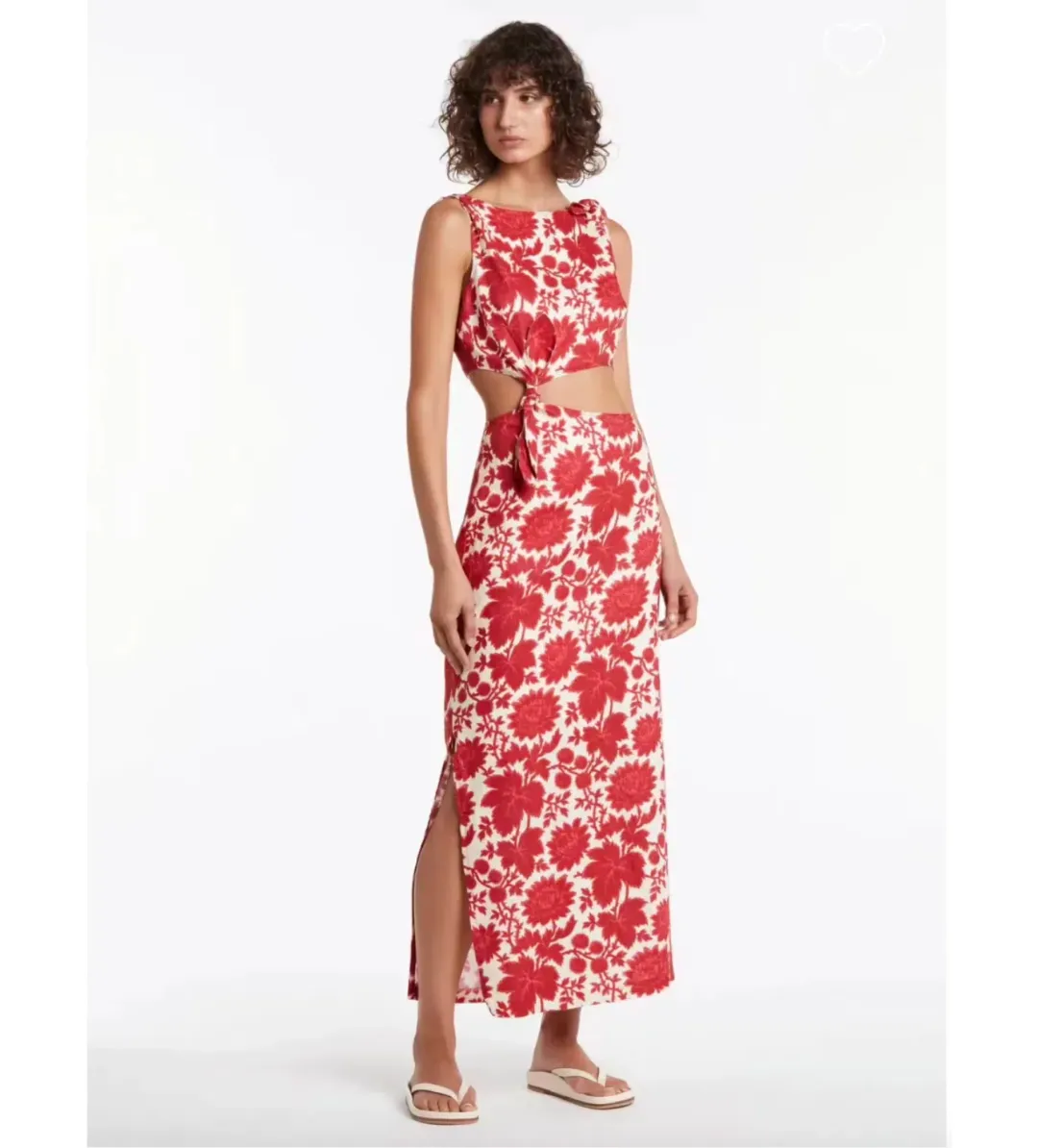 Sir the Label Cinta Knot Midi Dress Valentina Print Size 10 for rent on The Volte - main image