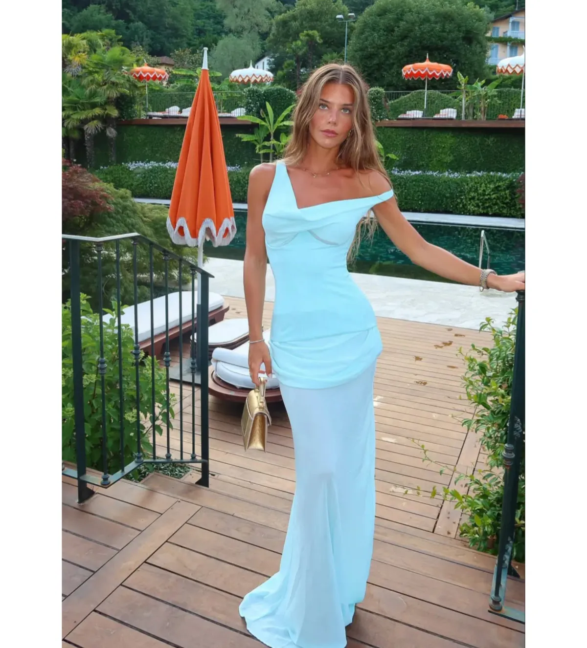 Natalie Rolt Cadence Maxi Gown in Baby Blue Size 1 AU 8 for rent on The Volte - main image