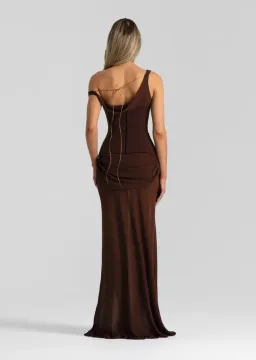 Natalie Rolt Cadence Maxi Gown Brown Size 10  for rent on The Volte - image 4