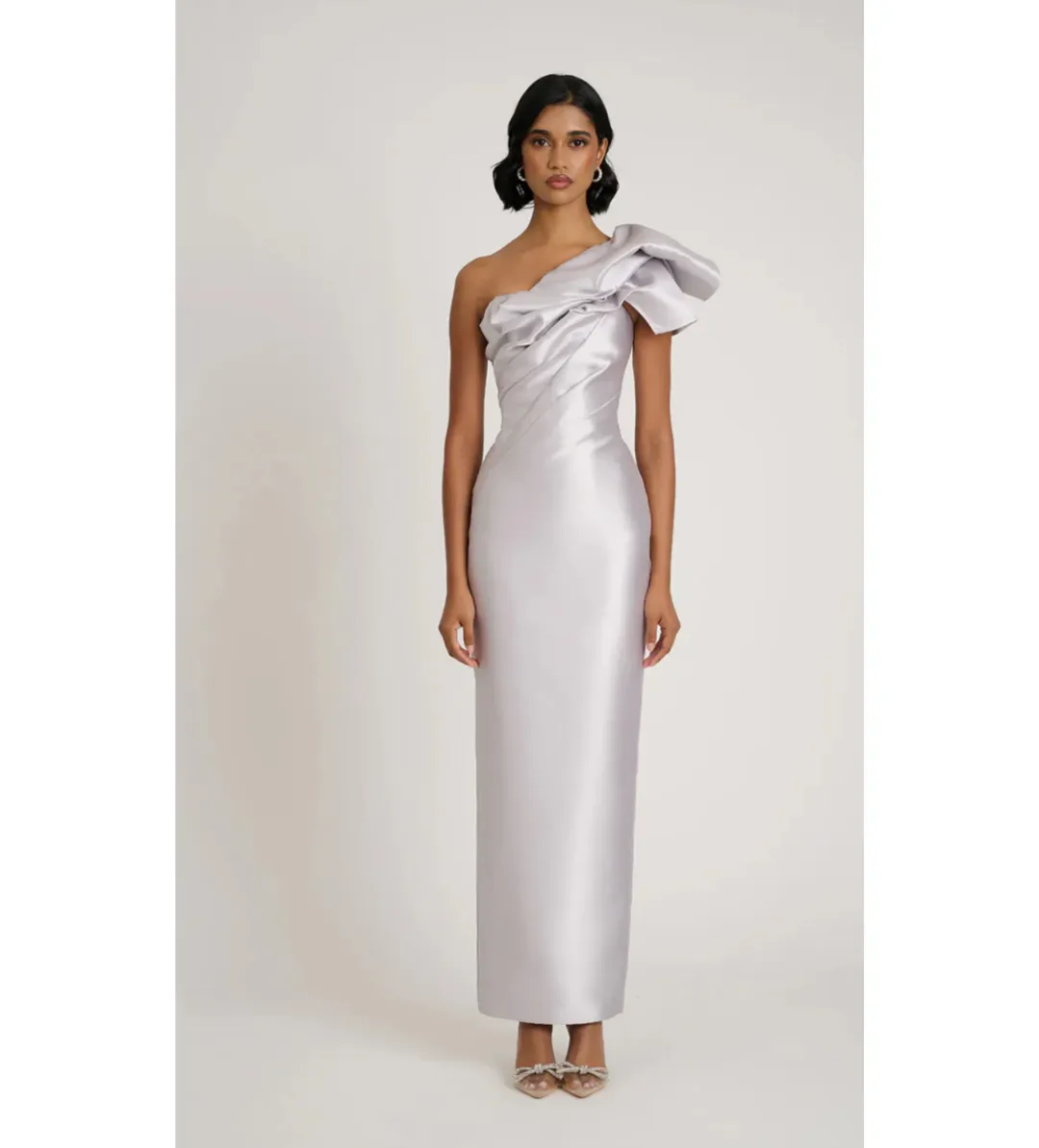Eliya The Label Ashton Gown Maxi Dress in Silver Size AU 12 for rent on The Volte - main image
