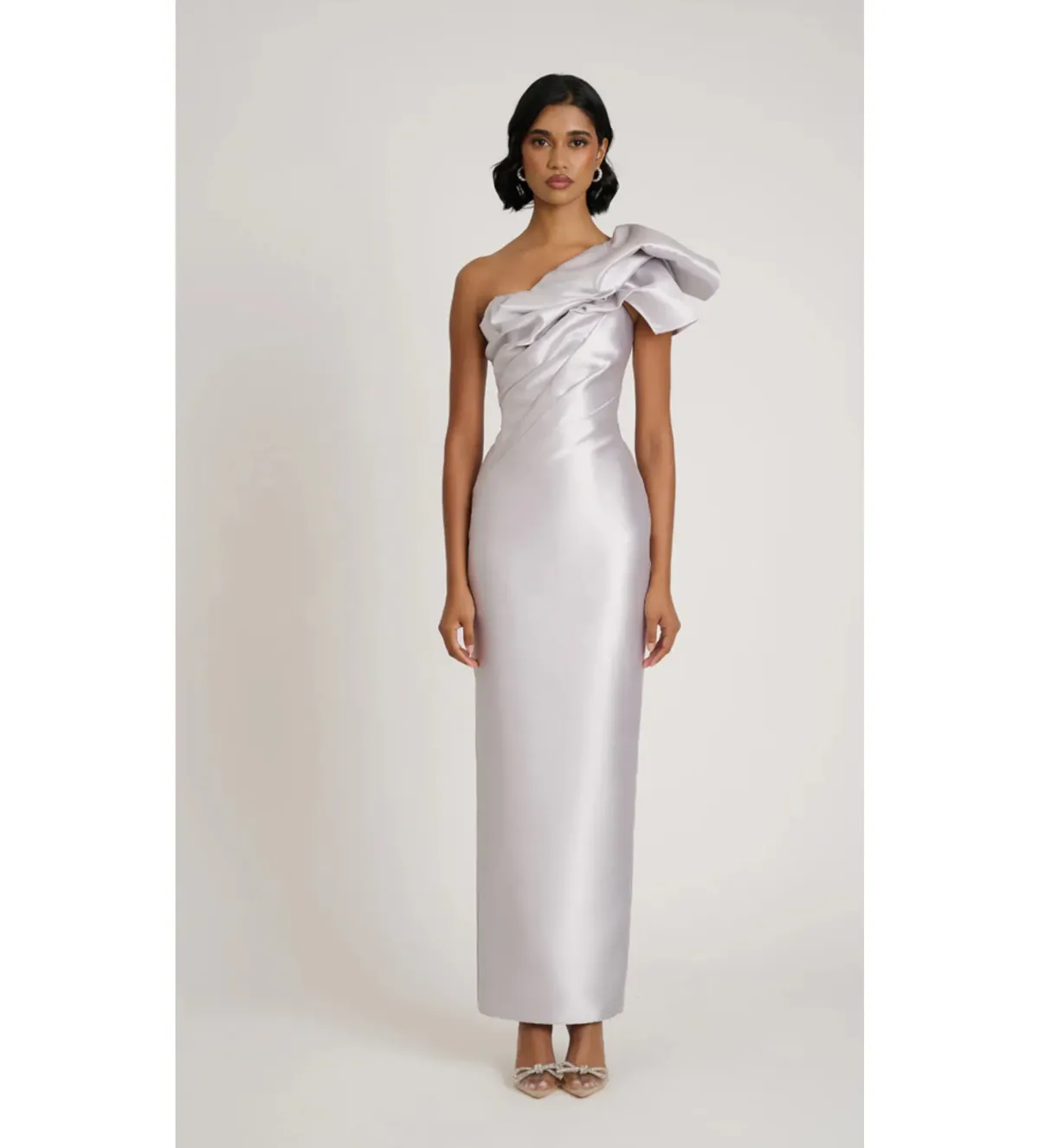 Eliya The Label Ashton Gown Maxi Dress in Silver Size AU 12 for rent on The Volte - main image