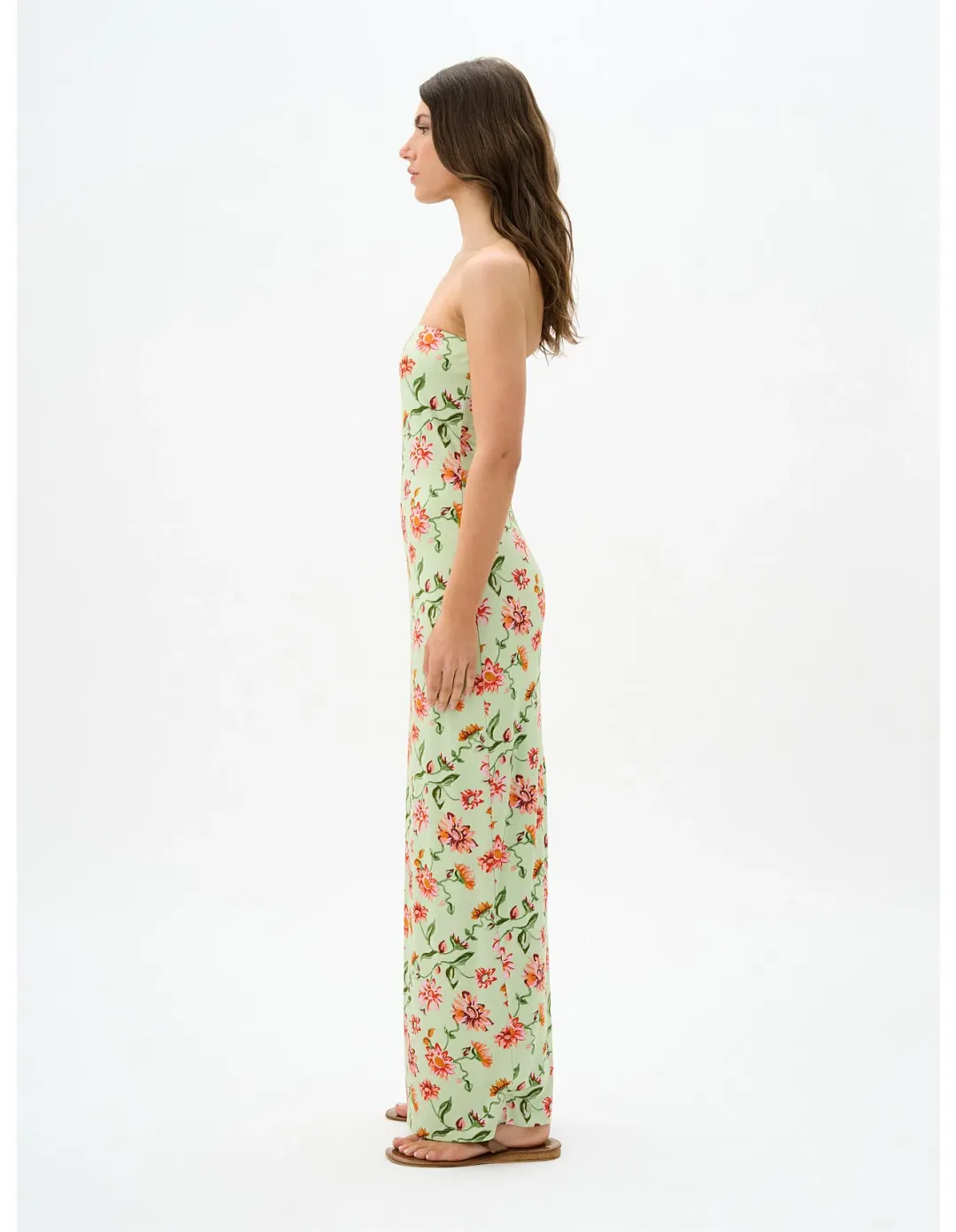 Roame Riva Maxi Dress in Pistachio Bloom Size AU12 for rent on The Volte - main image