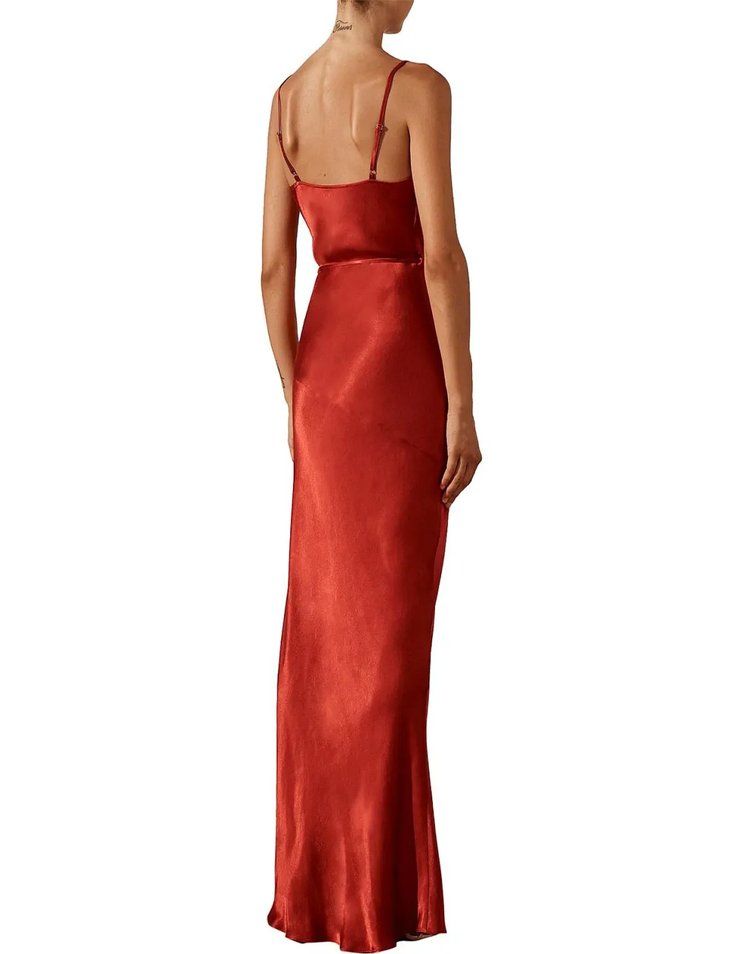 SHONA JOY La Lune Bias Cowl Maxi With Split - Red for rent on The Volte - main image