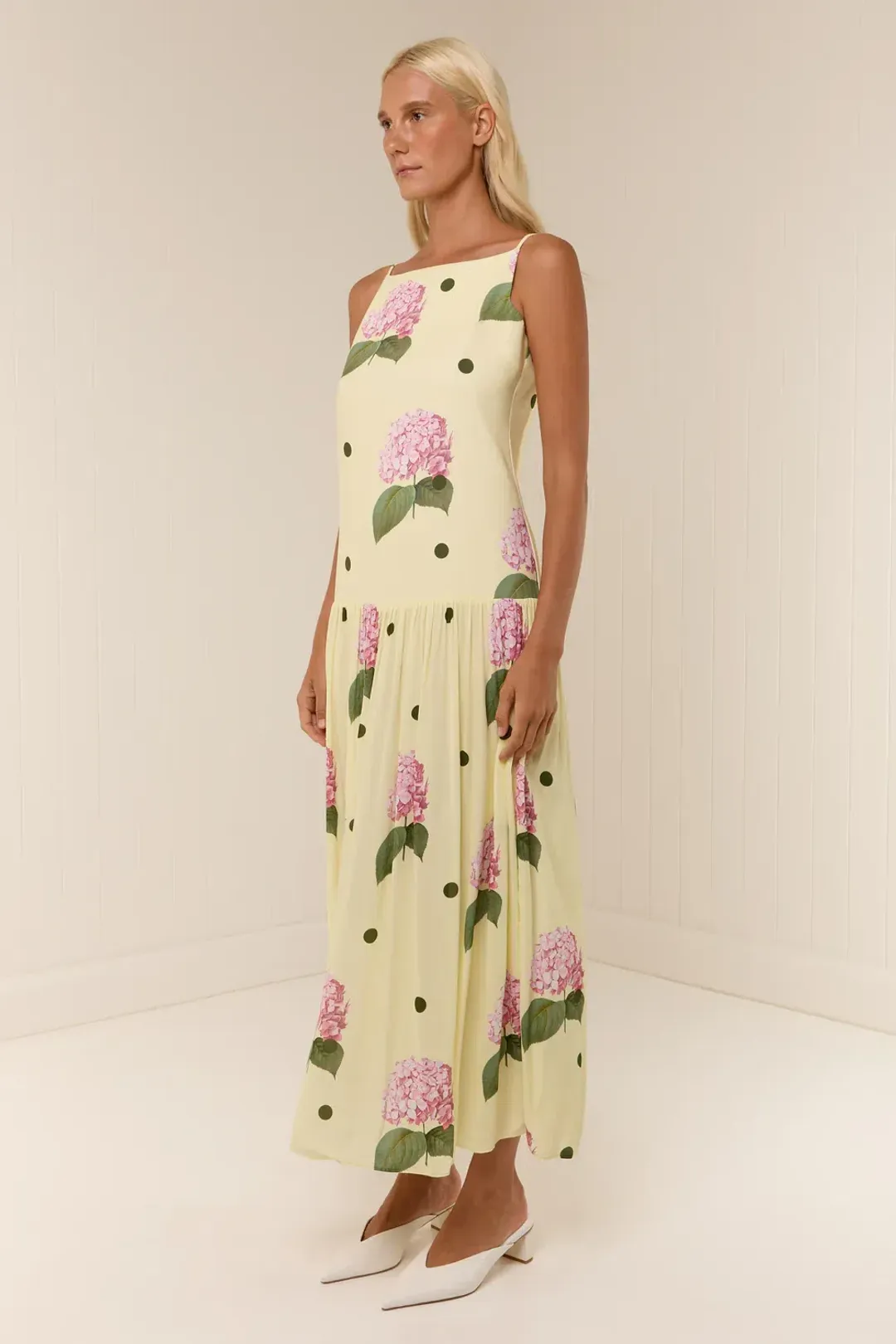 Palm Noosa Dropped Waist Bianca Dress Floral Size 8  for rent on The Volte - main image