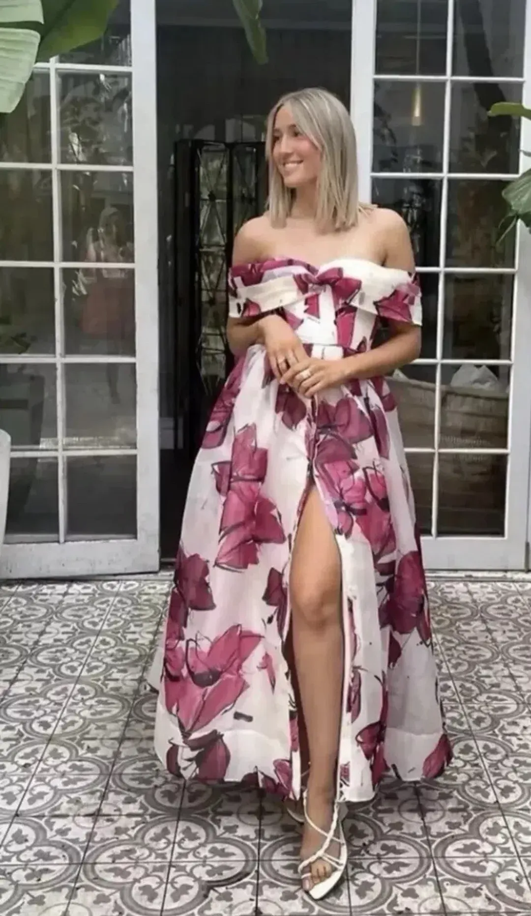 Aje Cordelia Corseted Maxi Dress Floral Pink in Size 8 for rent on The Volte - main image