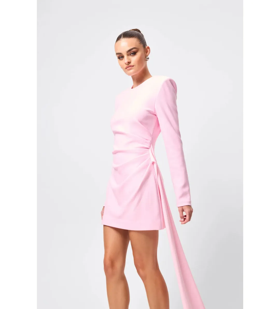 Mossman Sense of Mystery Draped Mini Dress Pink Size 12 for rent on The Volte - main image