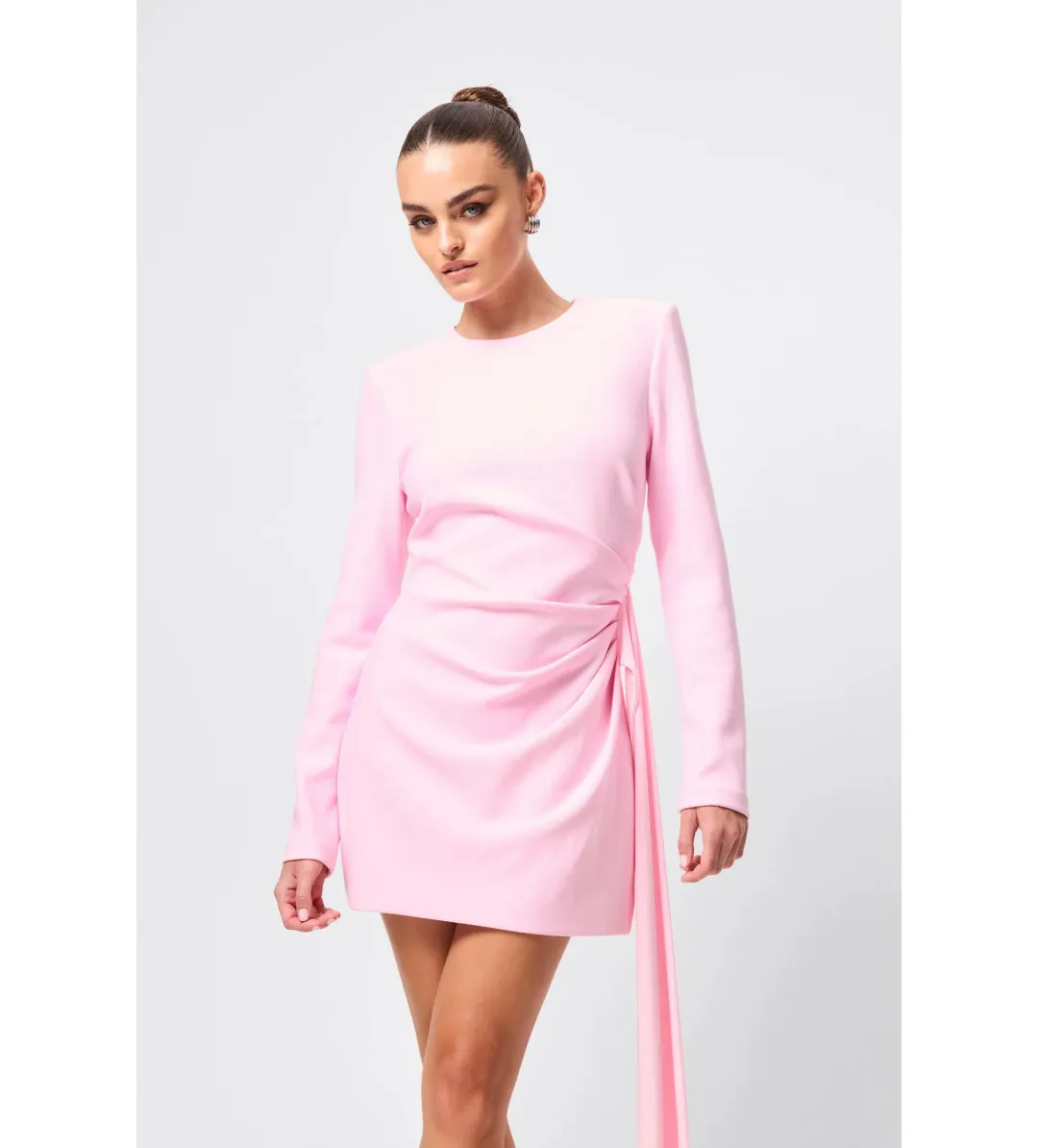 Mossman Sense of Mystery Draped Mini Dress Pink Size 12 for rent on The Volte - main image