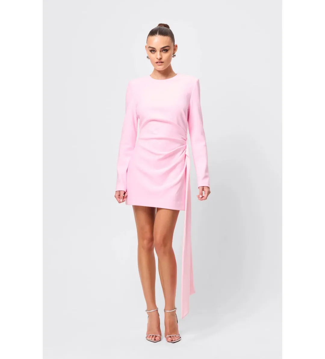 Mossman Sense of Mystery Draped Mini Dress Pink Size 12 for rent on The Volte - main image