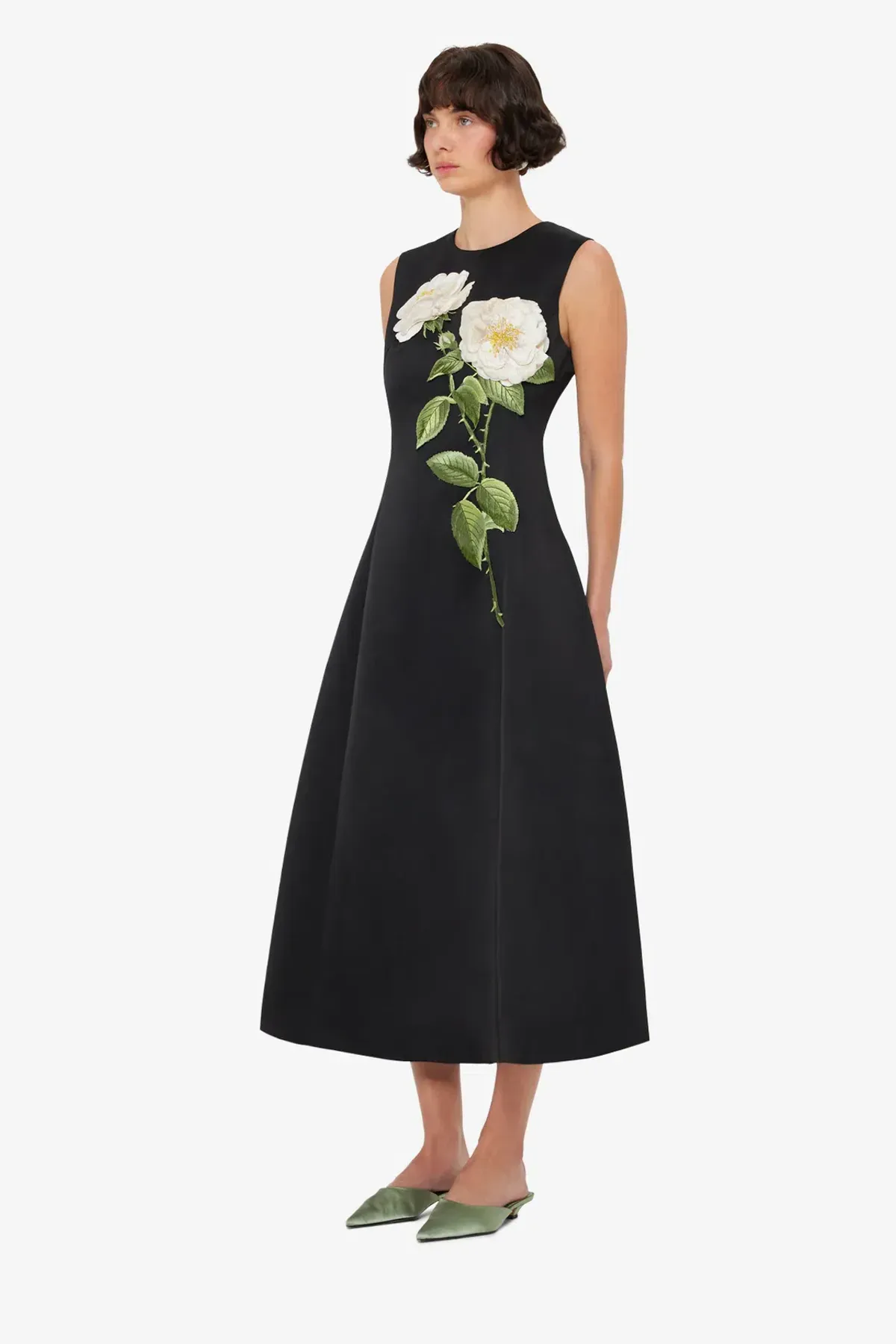 Leo Lin Cleo Embellished Sleeveless Midi Dress Black Size AU 14 for rent on The Volte - main image