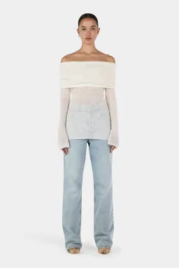 Hansen and Gretel Tozzi Knit Top Ivory Size 6 for rent on The Volte - image 7
