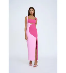 By Johnny Caterina Two Tone Curve Midi Dress in Pink Size 10 for rent on The Volte - image 1