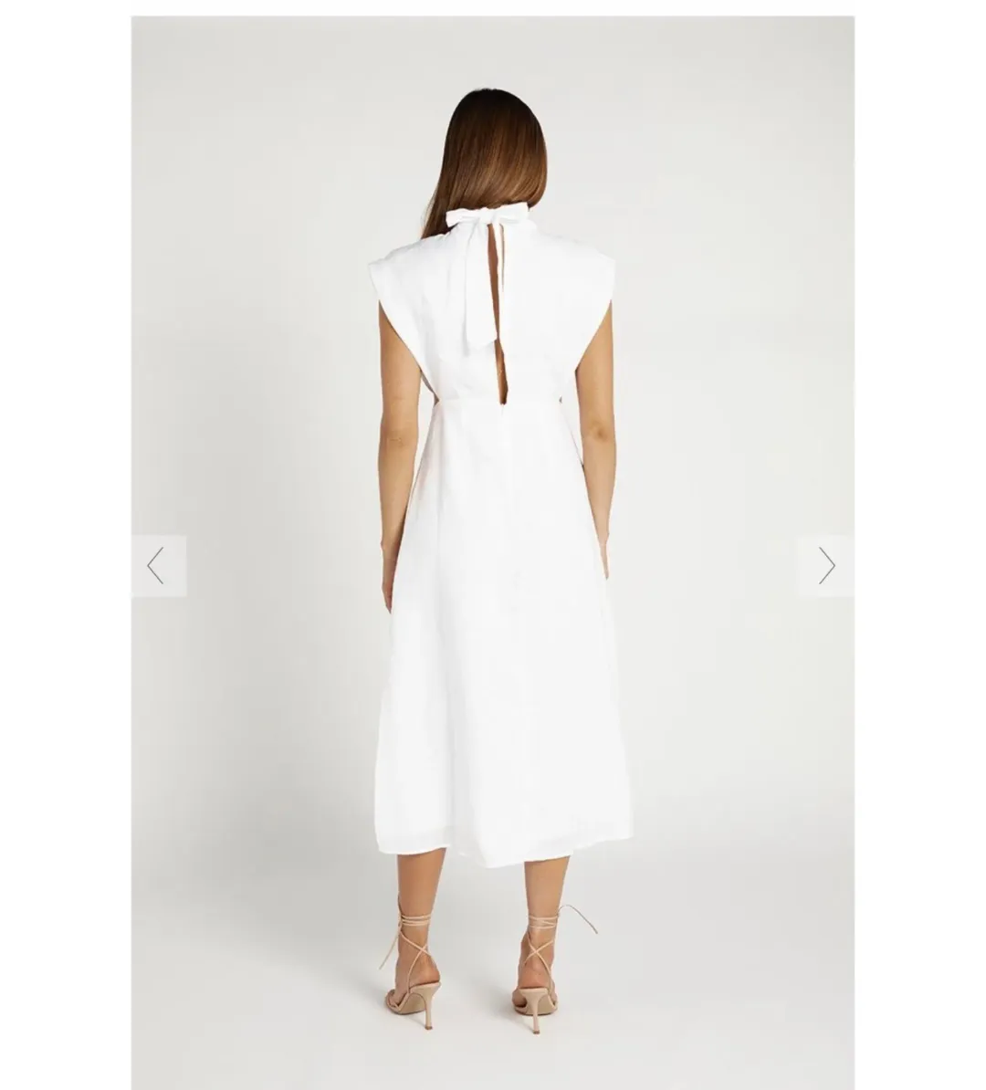 Dissh Della High Neck Midi Linen Dress SIze AU 6 for rent on The Volte - main image
