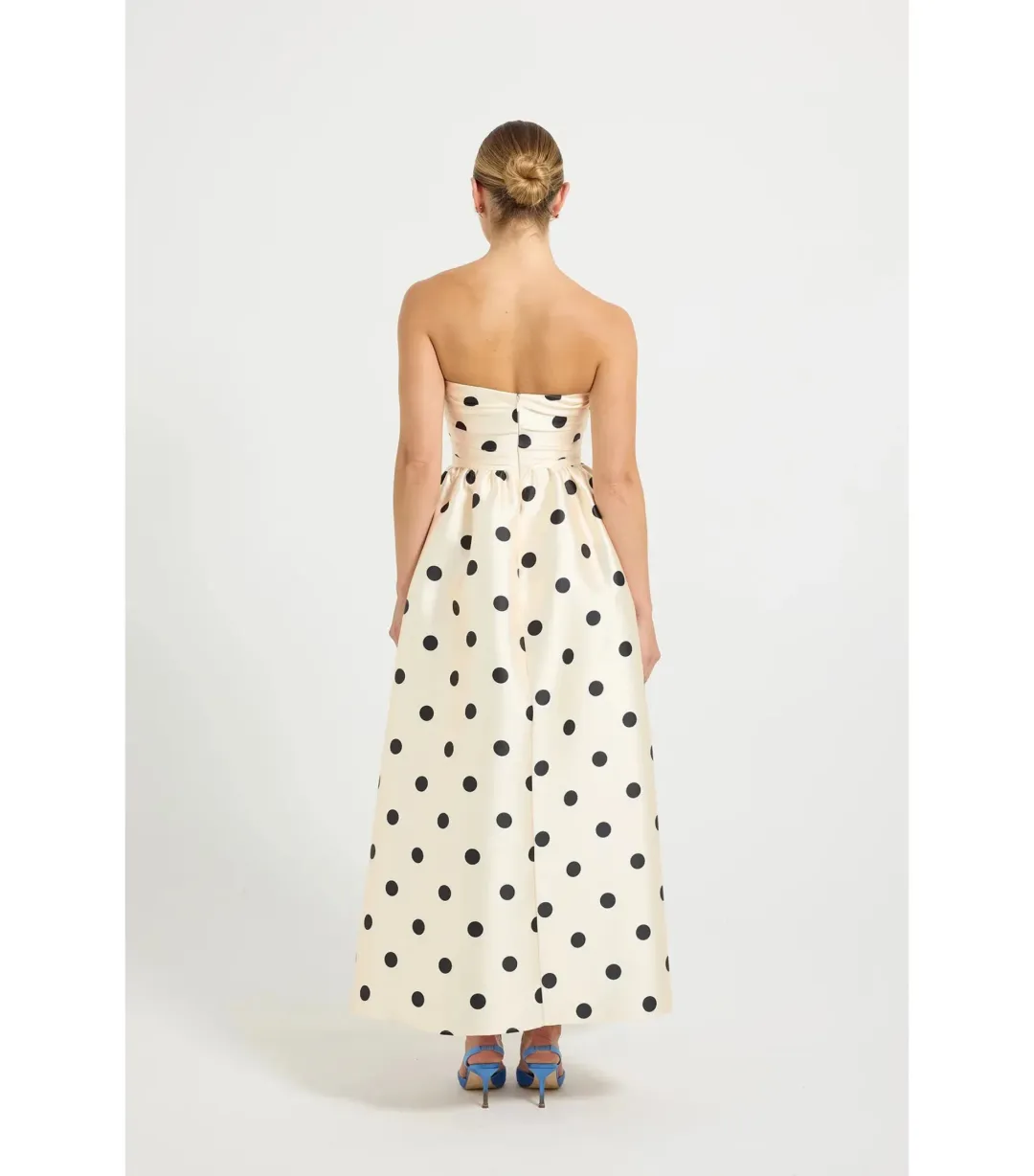 Pasduchas Dottie Strapless Midi Dress Polka Dots Size AU 12 for rent on The Volte - main image