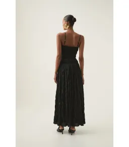 Aje Dewdrop Layered Satin Maxi Gown Black Size AU 10 for rent on The Volte - image 3
