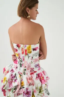 Aje Violette Bubble Hem Mini Dress Collage Floral Size 8 for rent on The Volte - image 4